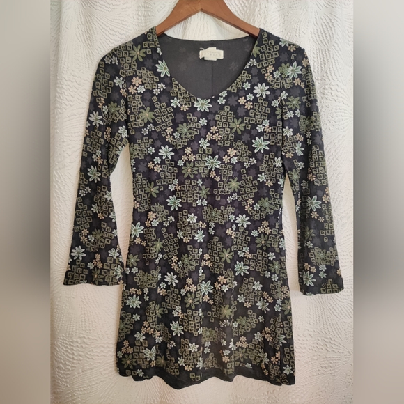 Vintage Express Hippie Style Mini Dress - Picture 2 of 6